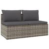 vidaXL Tuinbank 2-zits met kussens poly rattan grijs