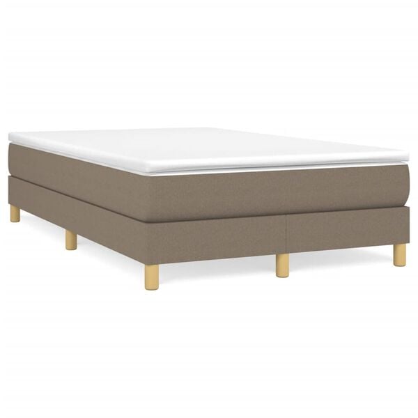 vidaXL Boxspring bed 120x200 cm stof taupe