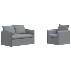 vidaXL Bankstel 2 pcs Lichtgrijs 136 x 82 x 85 cm Stof