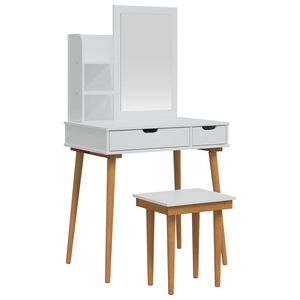 vidaXL Toilettafel Set FAUSKE 4 st Wit 76 x 50 x 143 cm