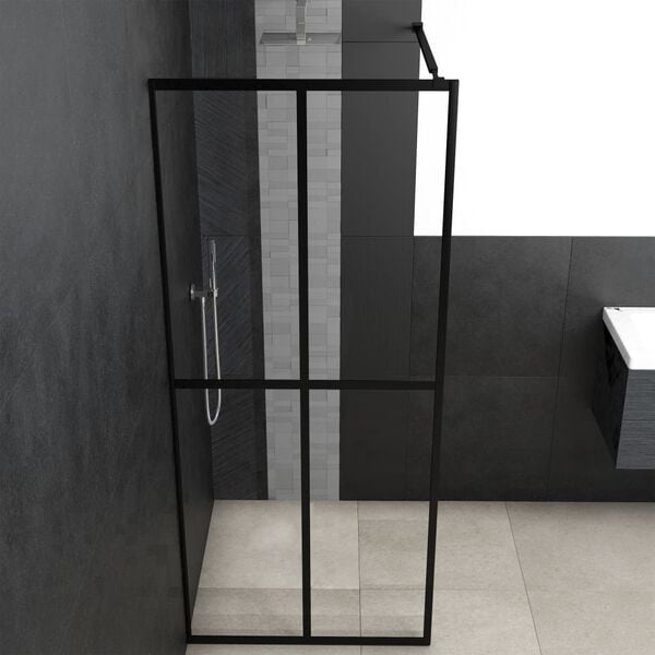 vidaXL Inloopdouchewand 100x195 cm transparant gehard glas