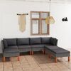 vidaXL 7-delige Loungeset met kussens poly rattan grijs