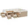 vidaXL Tuinbankenset 13 st 12-Aantal zitplaatsen Beige en Cr&egrave;me