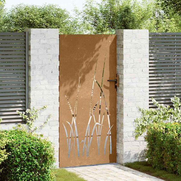 vidaXL Poort 85x175 cm grasontwerp cortenstaal