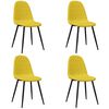 vidaXL Eetkamerstoelen 4 st fluweel mosterdgeel
