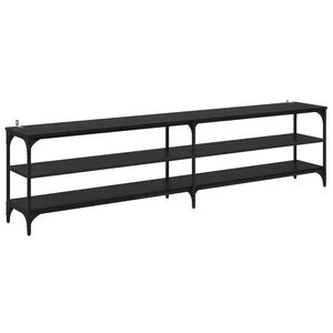 vidaXL TV-kast 200 x 30 x 50 cm Zwart Eiken Gemonteerd hout en ijzer