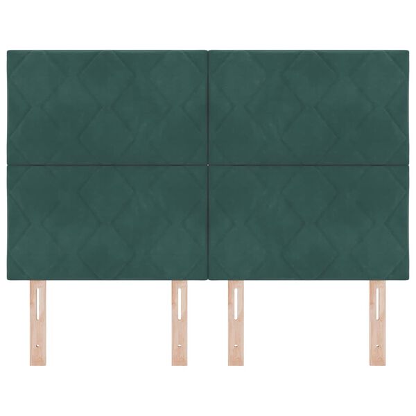vidaXL Hoofdbord met hoofdeinde Donkergroen 144 cm Fluweel