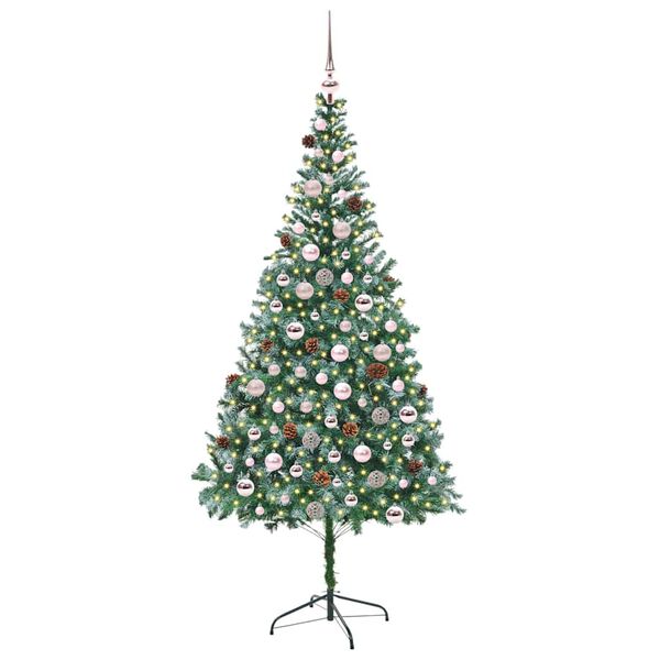 vidaXL Kunstkerstboom met 300 LED Groen 210 cm PVC en Staal