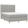 vidaXL Boxspring met matras en LED stof lichtgrijs 140x190 cm