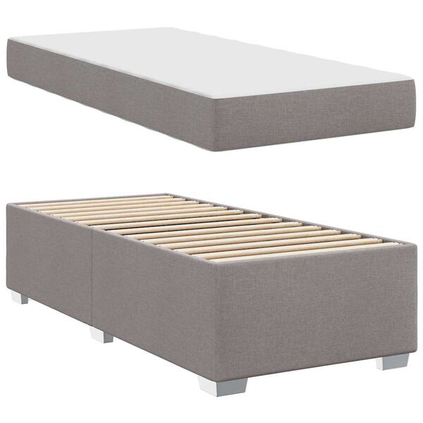 vidaXL Bedframe met matras Taupe 90 x 200 cm Stof