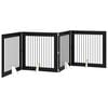 vidaXL Opvouwbaar hondenhek met standaards 4 pcs Zwart eiken 401 cm