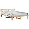 vidaXL Bedframe met hoofdeinde Naturel 140 x 200 cm Massief grenenhout