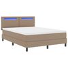 vidaXL Boxspringbed met matras Cappuccino 140 x 190 cm Kunstleer