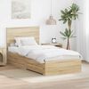 vidaXL Bedframe met hoofdeinde Sonoma Eiken 100 x 200 cm Bewerkt hout