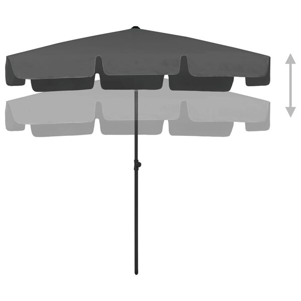 vidaXL Strandparasol 200x125 cm antracietkleurig