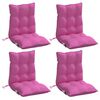 vidaXL Stoelkussens 4 st lage rug oxford stof roze