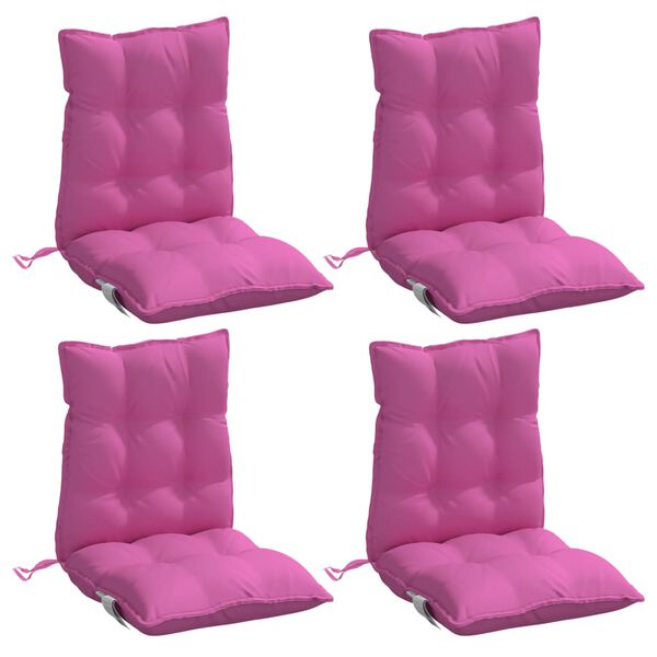 vidaXL Stoelkussens 4 st lage rug oxford stof roze