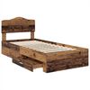 vidaXL Bedframe met hoofdeinde Oudhout 100 x 200 cm Bewerkt hout