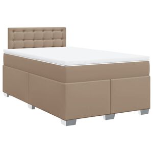 vidaXL Boxspring met matras kunstleer cappuccinokleurig 140x190 cm