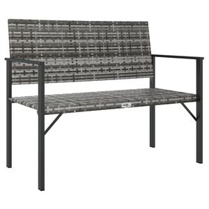 vidaXL Tuinbank 2-zits poly rattan grijs