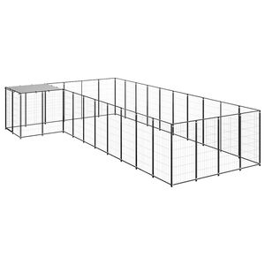 vidaXL Hondenkennel 13,31 m&sup2; staal zwart