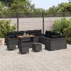 vidaXL Tuin Sofa Set 14 pcs Zwart poly rattan