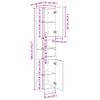 vidaXL Badkamerkast 32x34x188,5 cm bewerkt hout gerookt eikenkleurig