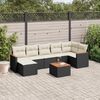 vidaXL 8-delige Loungeset met kussens poly rattan zwart
