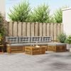 vidaXL Buiten bankenset met kussen 6 pcs Natuurlijk en Lichtgrijs