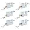 vidaXL Hangslot 6 st Zilver Staal