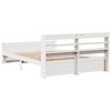 vidaXL Bedframe met hoofdbord massief grenenhout wit 150x200 cm