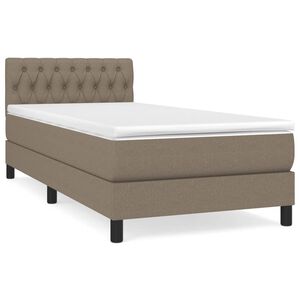 vidaXL Boxspring met matras stof taupe 100x200 cm