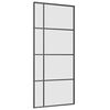 vidaXL Schuifdeur met beslagset 90x205 cm ESG glas zwart