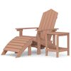 vidaXL Tuinstoel Adirondack met voetenbank en tafel HDPE bruin