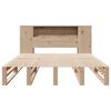 vidaXL Bed met boekenkast zonder matras massief hout 140x200 cm