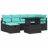 vidaXL Tuin Sofa Set met kussen met opslag 7 pcs Zwart Poly riet