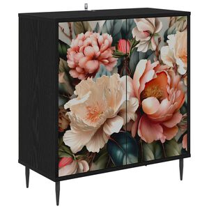 vidaXL Dressoir BORNE Zwart eiken 69 x 33 x 76 cm Bewerkt hout