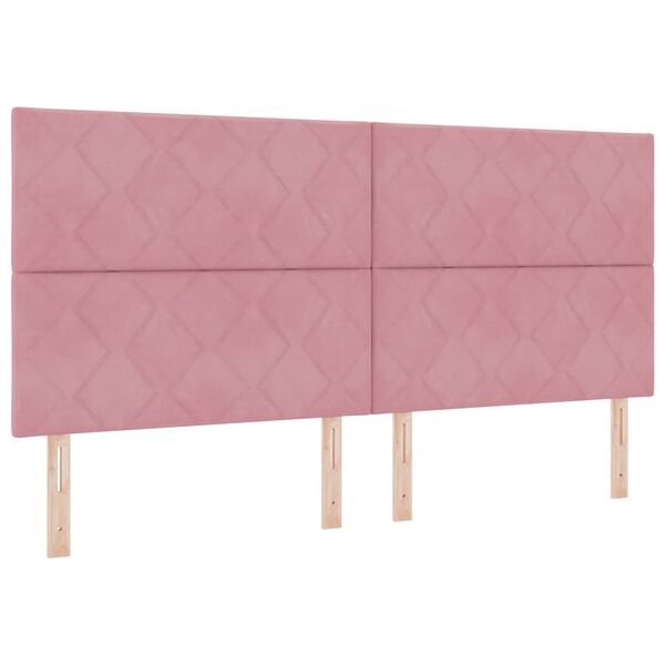 vidaXL Boxspringbed met matras Roze 200 x 200 cm Polyester
