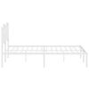 vidaXL Bedframe met hoofdbord metaal wit 140x200 cm