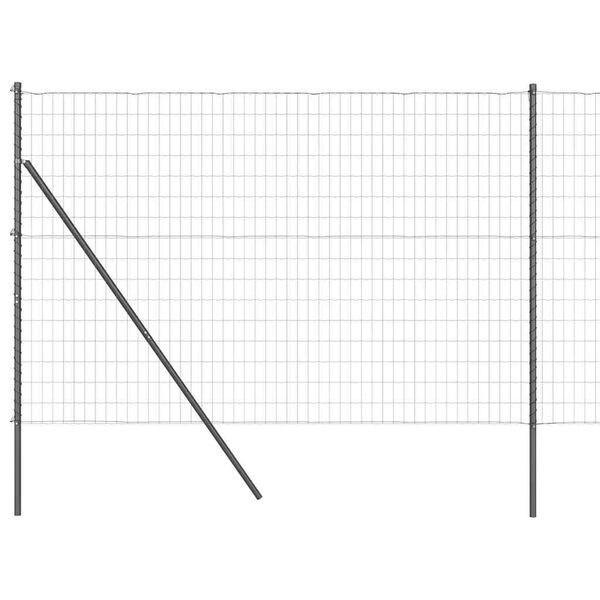 vidaXL Hek met Paal Grijs 1,5 x 10 m Staal en PVC