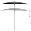 vidaXL Parasol half met paal 180x90 cm antracietkleurig