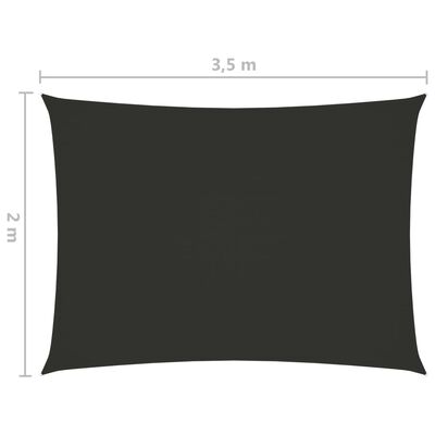 vidaXL Zonnescherm rechthoekig 2x3,5 m oxford stof antracietkleurig