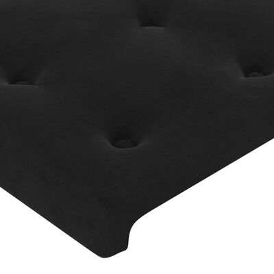 vidaXL Hoofdbord met randen 203x23x118/128 cm fluweel zwart