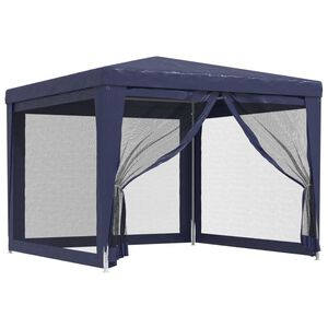 vidaXL Partytent met 4 mesh zijwanden 3x3 m HDPE blauw