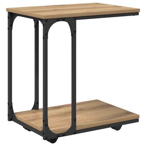 vidaXL Bijzettafel Artisan Eiken 50 x 35 x 55.5 cm Bewerkt hout