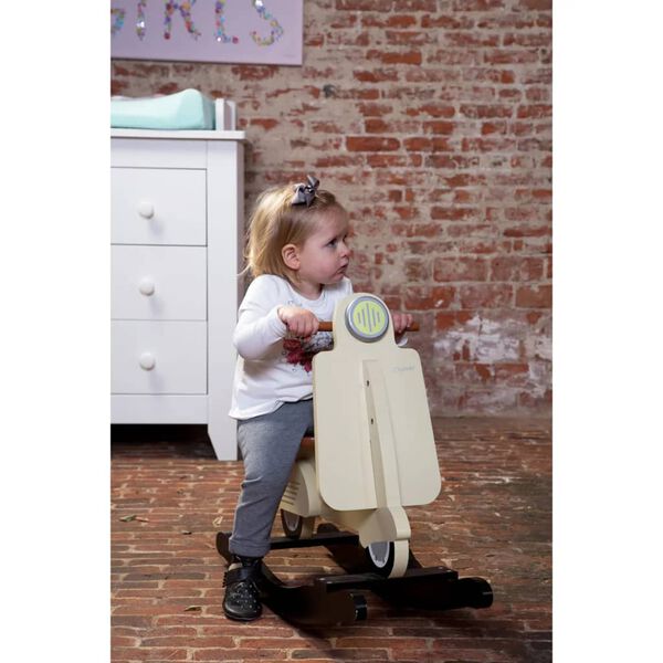 CHILDHOME Hobbelscooter beige en zwart