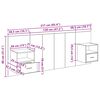 vidaXL Hoofdbord Met Kast met lade 3 pcs Artisan Eiken Bewerkt hout