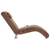 vidaXL Massage chaise longue met kussen kunstsuède bruin