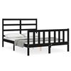 vidaXL Bedframe met hoofdbord massief hout zwart 140x190 cm