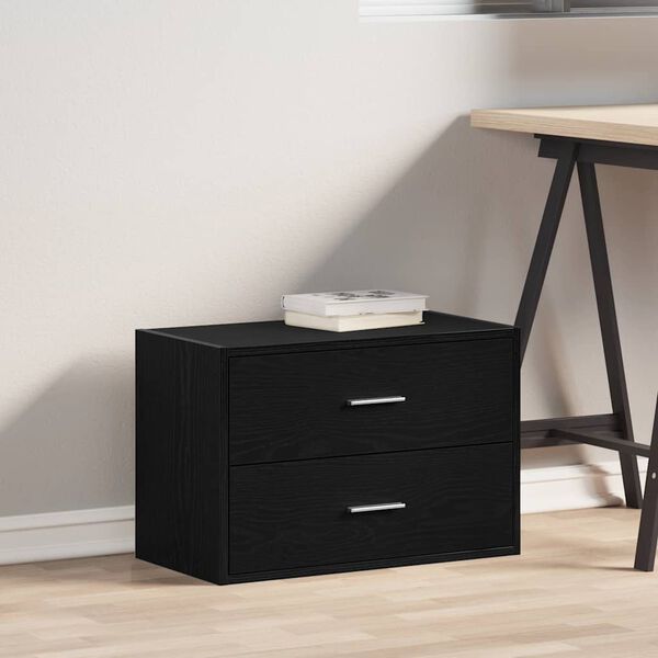 vidaXL Kast met 2 lades 60x31x40 cm bewerkt hout zwart eikenkleurig